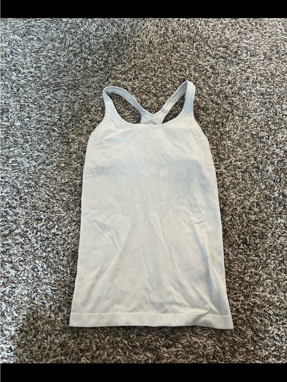 lululemon athletica White Ribbed Racerback Tank